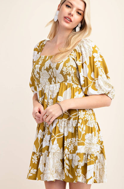 Floral Bubble Gypsy Dress