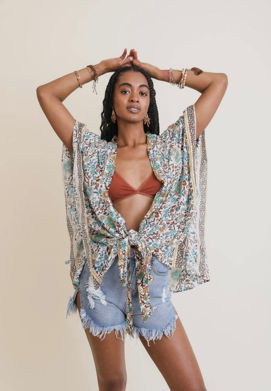 Paper Flowers Gypsy Kimono