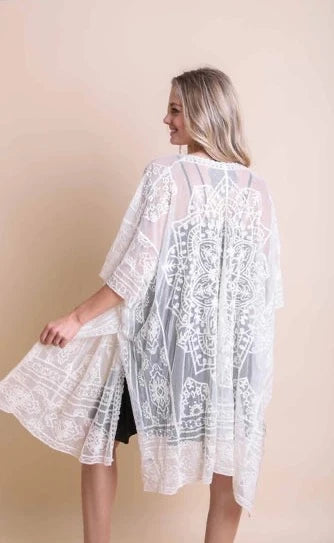 Ivory Mandala Gypsy Kimono